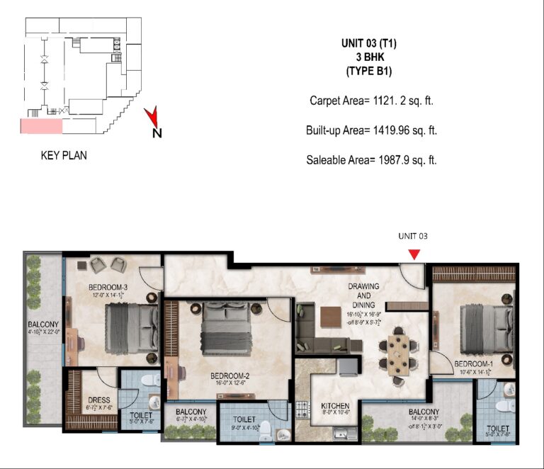 3 BHK TYPE B