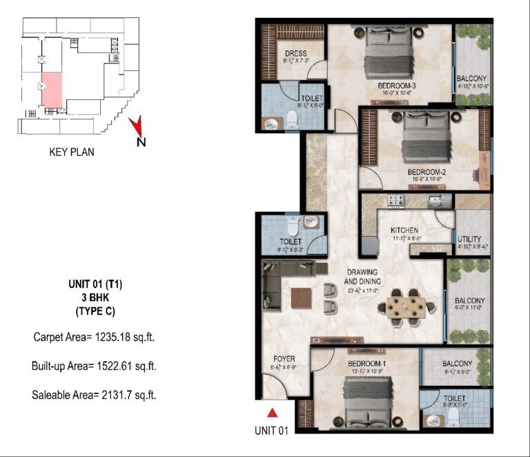 3 BHK TYPE C